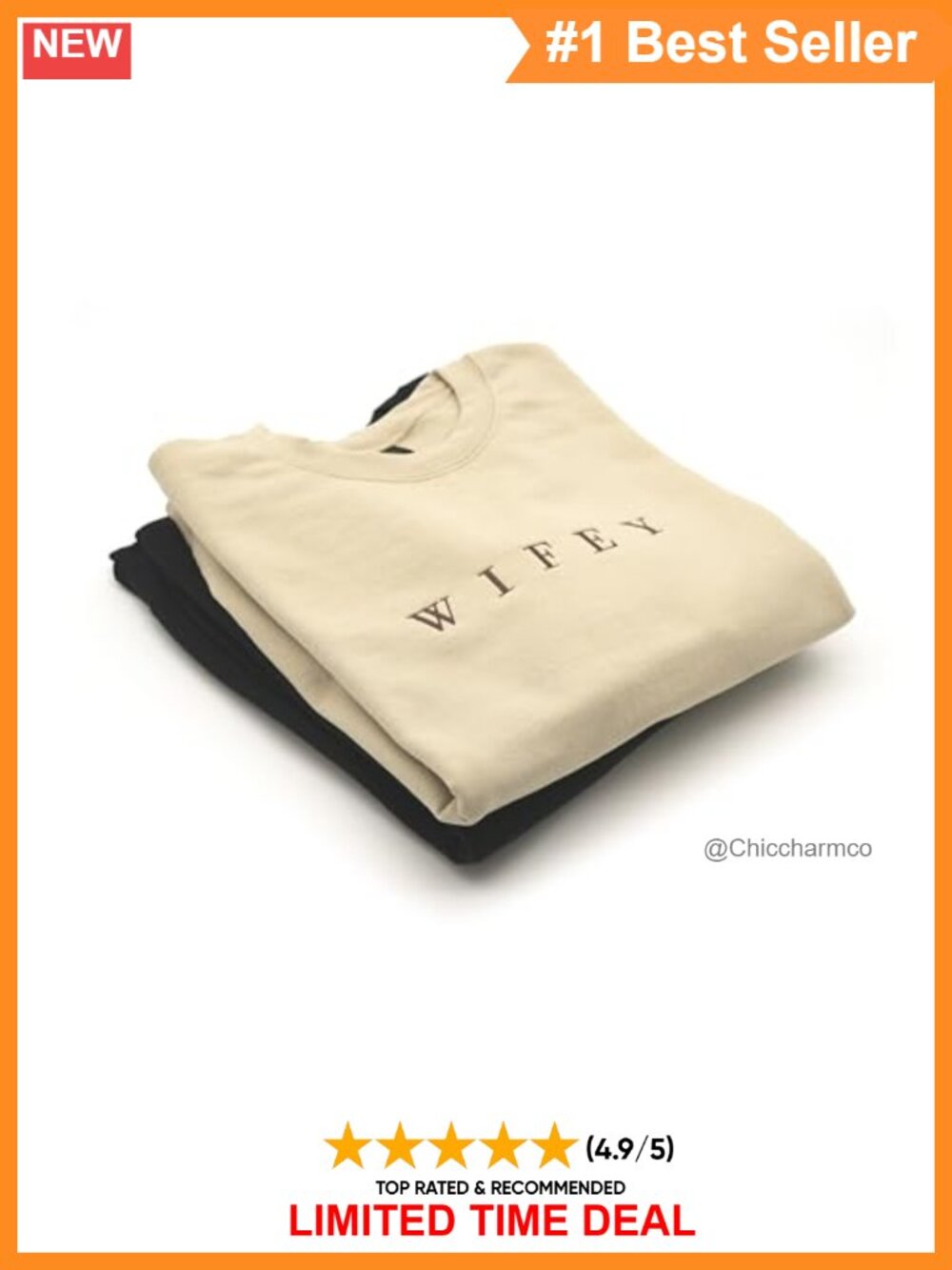 Embroidered Wifey Crewneck Sweatshirt Honeymoon Wedding Gift